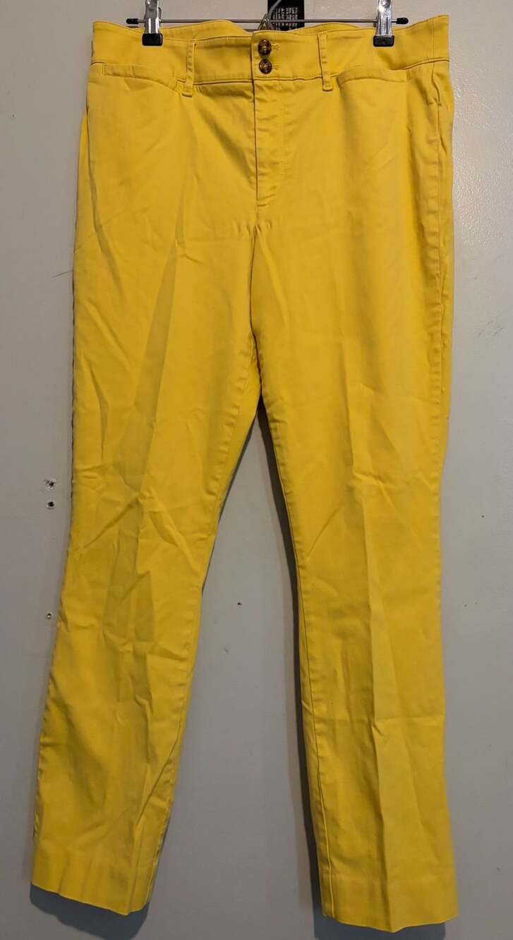 Anthropologie Yellow Casual Straight Leg Pants Size 14T Tall